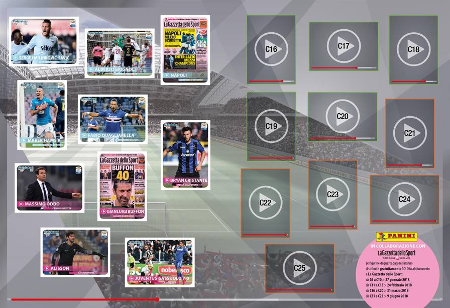 Figurine Panini, oggi con Sportweek la seconda